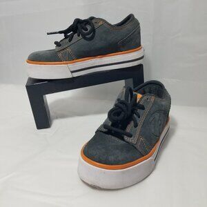 Heelys Fats Boys 13C Skate Shoes Sneakers Gray Orange Lace Up *NO Wheels"